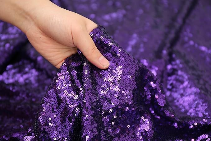 Purple Sequin Backdrop Curtains, 2 Panels Purple Sequin Backdrop, 2FTx8FT Sequin Curtains for Party Wedding Sequence Backdrop