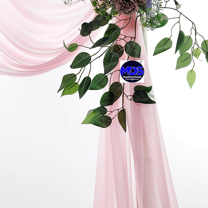 MDS Halloween Chiffon Draping Fabric - 1 Panel, 30" Wide x 75ft Long - Sheer Spooky Arbor & Canopy Drapery for Haunted House Backdrops, Party Ceilings, DIY Costumes & Themed Events - Blush Pink