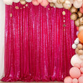 ShiDianYi Hot Pink Sequin Backdrop 6FTX8FT - Rod Pocket Photography Background for Birthday Party Wedding Baby Shower Photo Booth Decor