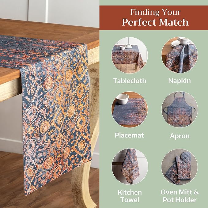 Maison d' Hermine Table Runner 100% Cotton Double Layer Table Runners 72 inches Long for Thanksgiving Christmas Decorations Home Kitchen Dining Party Wedding (Imperfection, 14.5" x 72")