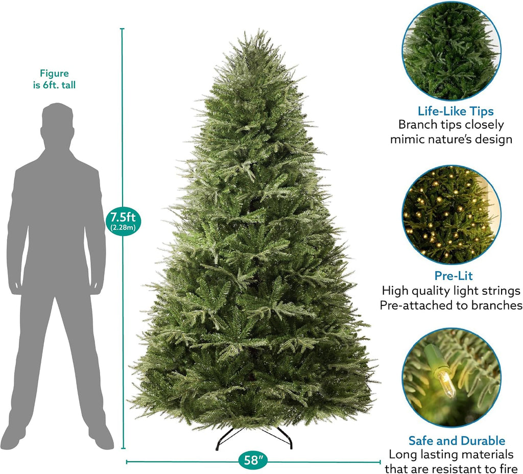 naomi home camden 7.5 ft pre-lit christmas tree shown in use