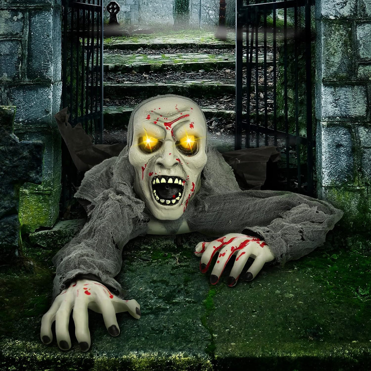 joyin halloween decorations outdoor light-up zombie groundbreaker with, view 9