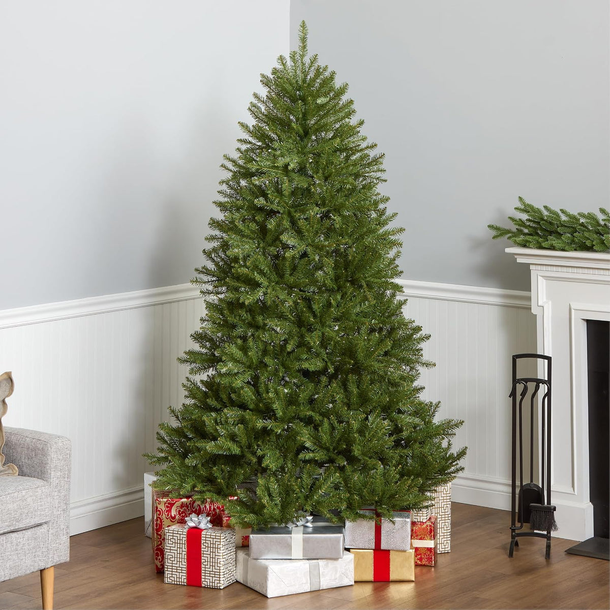 national tree company 6.5ft unlit dunhill fir artificial shown in use