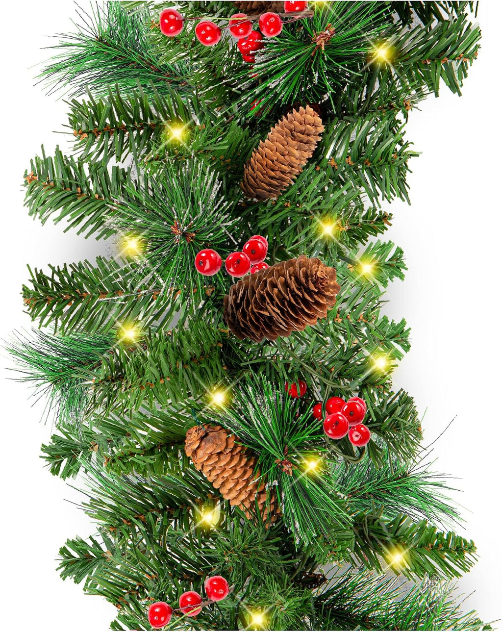 best choice products 9ft pre-lit holiday pre-decorated christmas, main product view