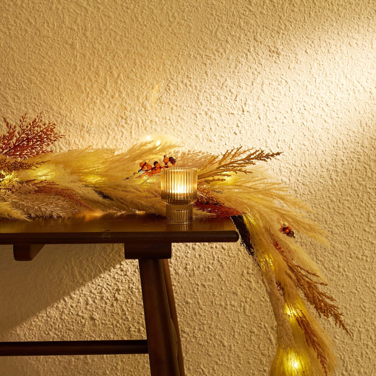 decorbyhannah 6ft neutral fall pampas grass garland for, view 9