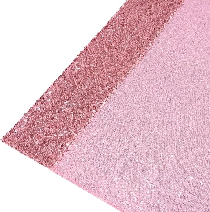 Eternal Beauty Sequin Backdrop Curtains, 2x8 Ft-2 Panels Fuchsia Pink Back Drop for Shimmer Photography Party Wedding Birthday Decor