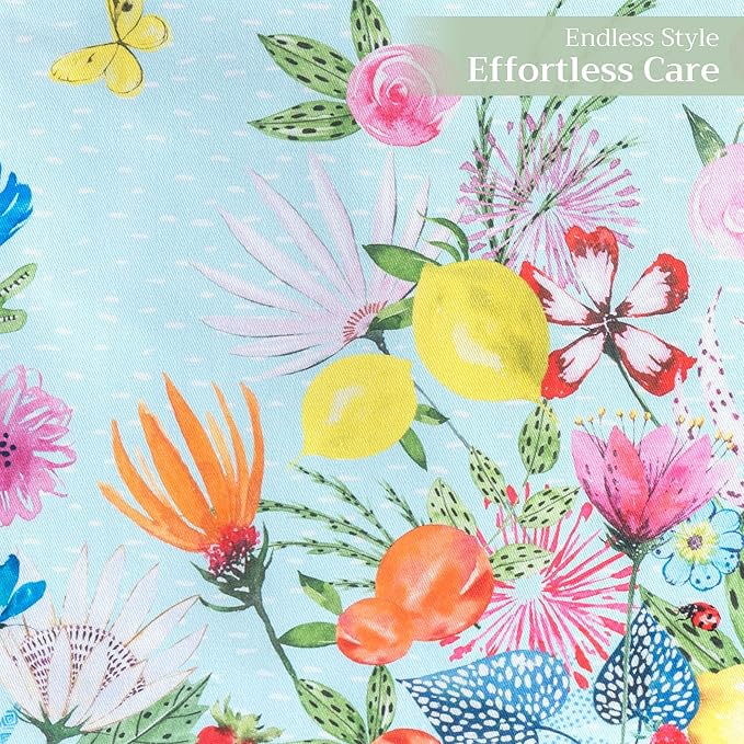 Maison d' Hermine Table Runner 100% Cotton Single Layer Table Runners 72 inches Long Decorative for Home Kitchen Dining Party Wedding Bridal Shower Spring Summer (Jardin D'Ete - Mint, 14.50" x 72")
