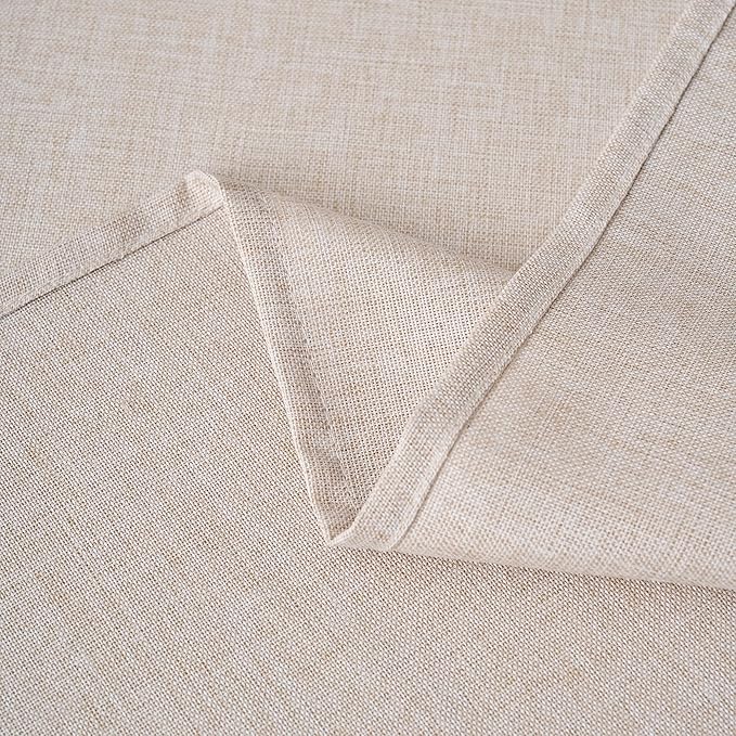 NLMUVW Linen Tablecloth Rectangle 8ft, Rustic Textured Table Cloth Water Resistant Farmhouse Table Cover for Kitchen Dining Party Coffee, 54x120 Inch