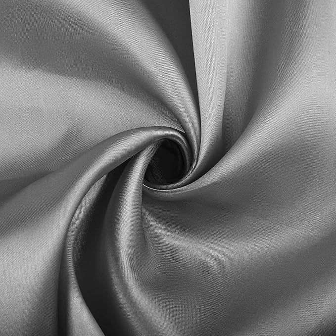 ANECO 12 Pieces Satin Napkins Soft Dinner Napkins Square Table Napkins 17 x 17 Inches for Restaurant Weddings Party Dinner Decoration (Grey)
