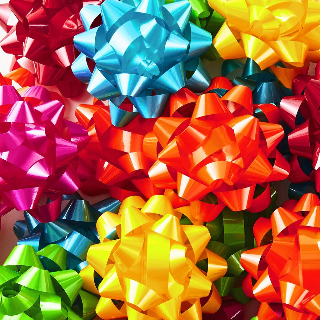 Hallmark Bright Gift Bow Assortment (36 Bows) Red, Pink, Orange, Green, Teal, Yellow for Birthdays, Weddings, Baby/Bridal Showers, Christmas, Hanukkah