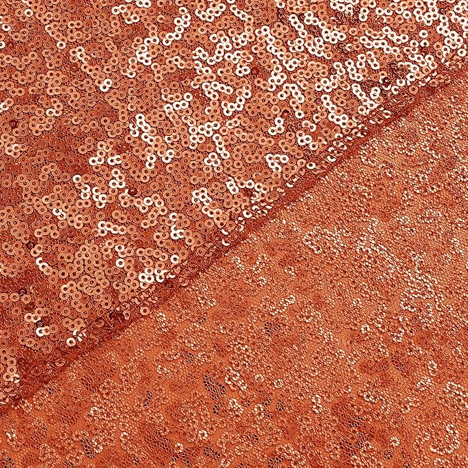 Sugargirl Orange Sequin Backdrop Curtain 4 Panels 2FTx8FT Glitter Orange Background Drapes Sparkle Photography Backdrop for Party Wedding Birthday Wall Decoration