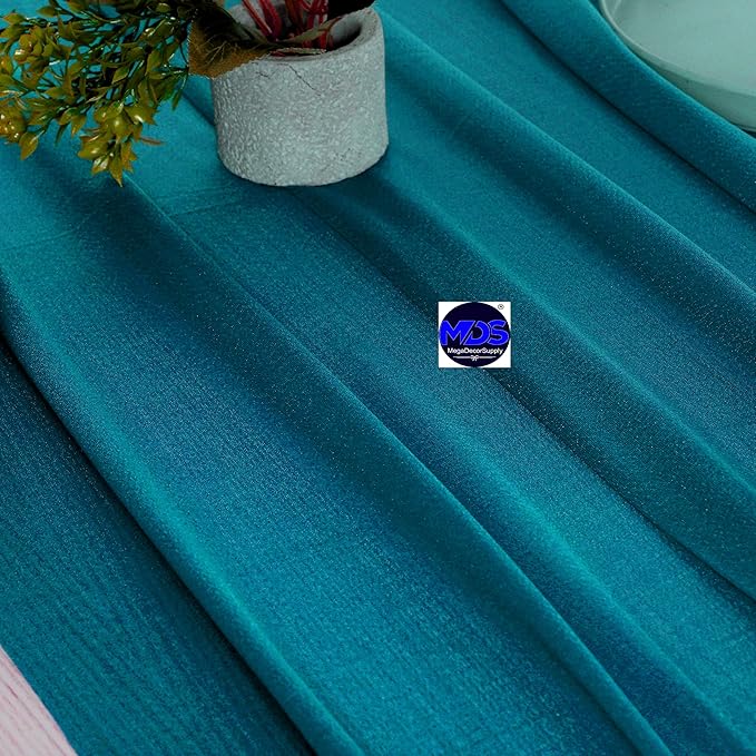 MDS 2 Pack 10ft Chiffon Table Runner 29 x 120 Inches Sheer Wedding Runner Romantic Rustic Table Runner for Wedding Decorations, Birthday Parties, Bridal Shower Party Arch Decor - Dark Teal