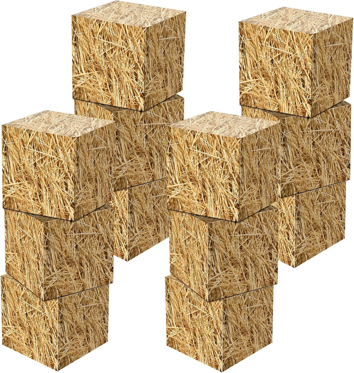 YLOLUL 12 Pcs Hay Bales Boxes Large Decor Bulk Western Cowboy Party Decoratio...