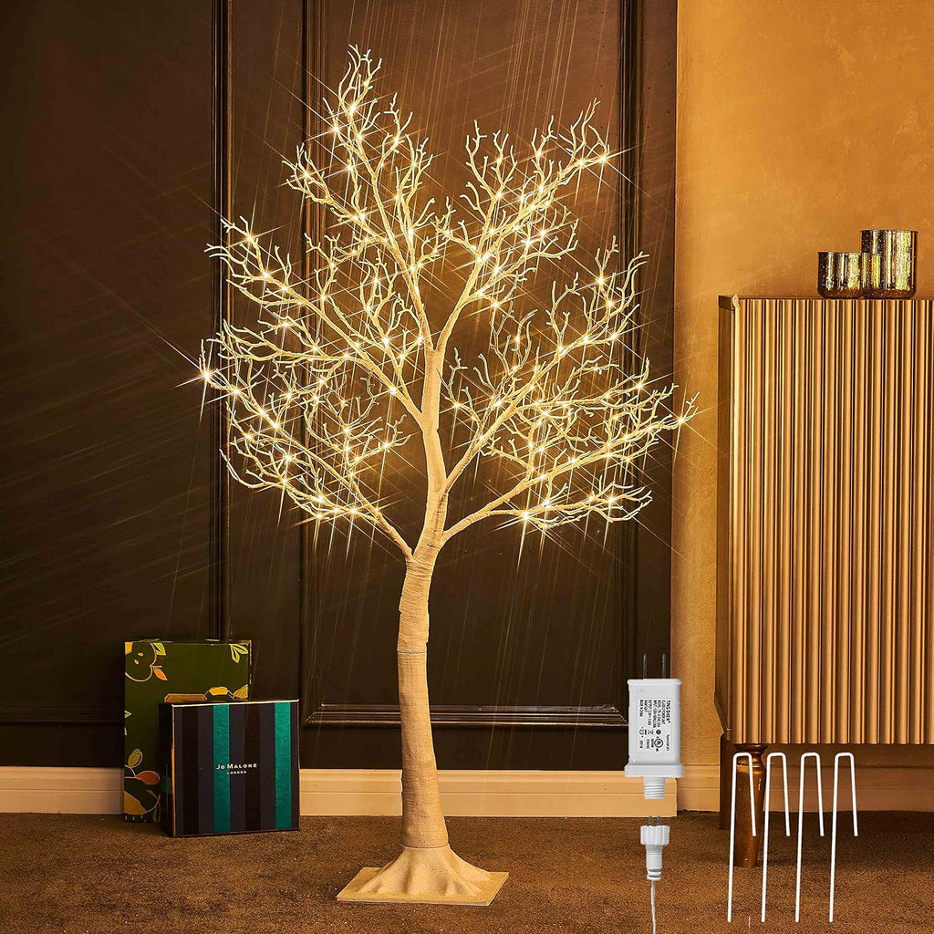 litbloom white tree with lights plug in 4ft, main product view