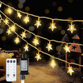HEYFUNi Warm White Star String Lights,39FT 100LED Plug in Fairy Twinkle Lights with 8 Modes Waterproof for Indoor Christmas Tree, Home, Girls'Room, Garden, Party, Wedding, Classroom Decor(Warm White)