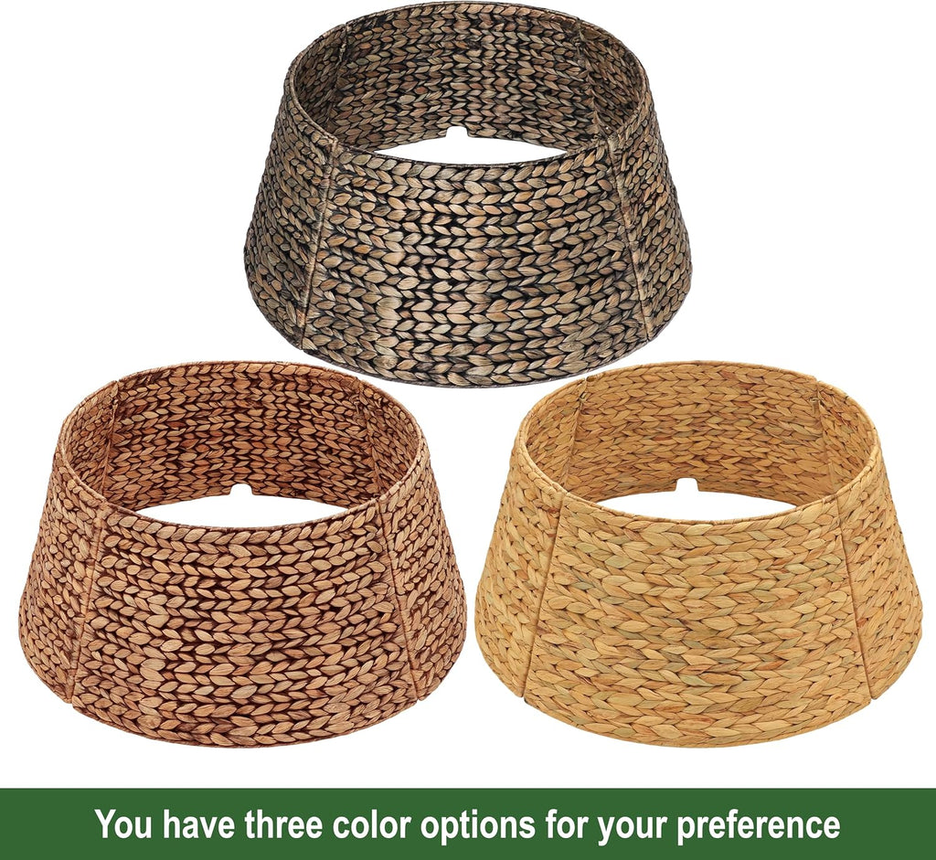 CENBOSS Rattan Christmas Tree Collar, Brown Wash, 42 inch | Easy to Assemble & Store