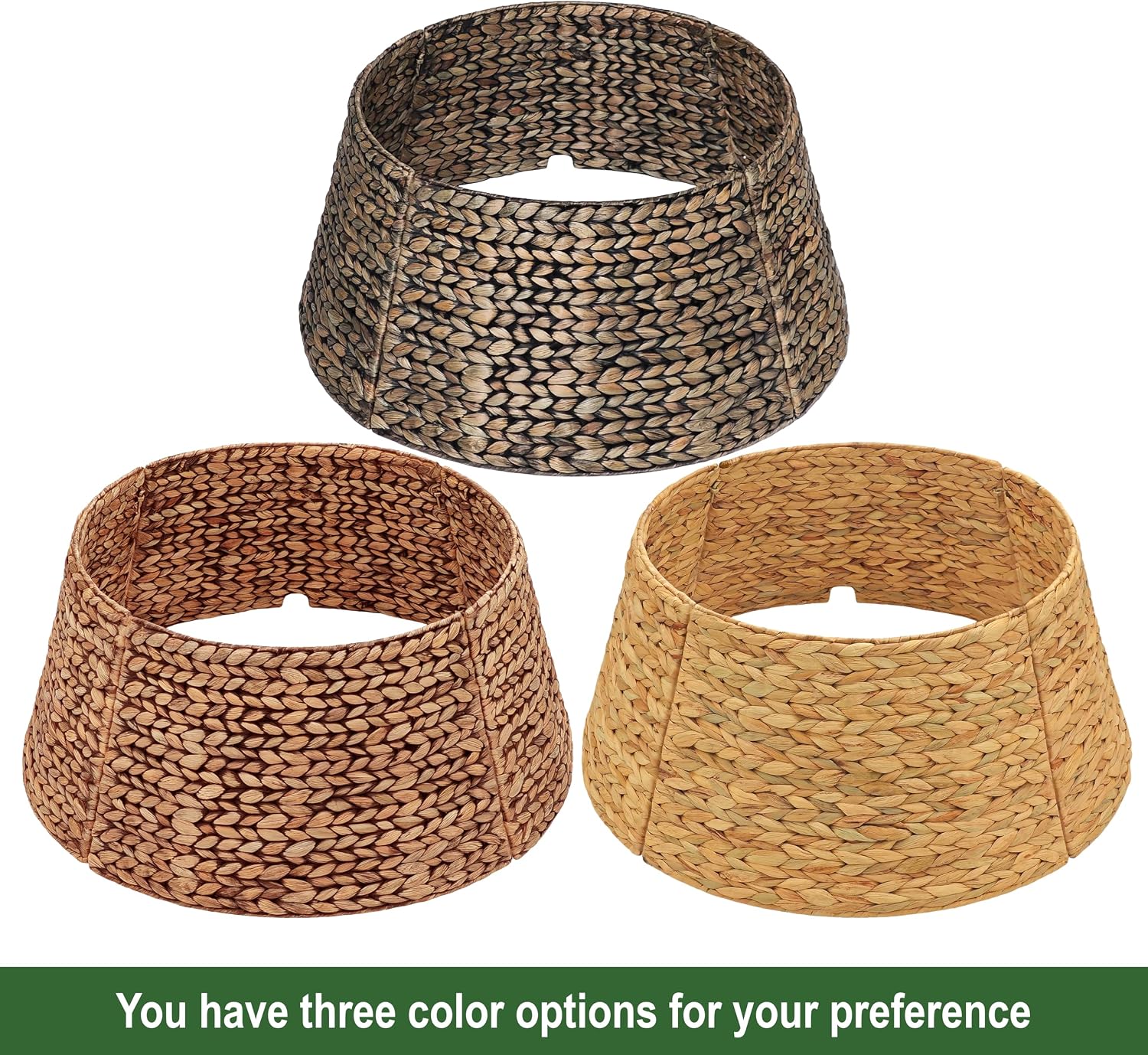 CENBOSS Rattan Christmas Tree Collar, Brown Wash, 42 inch | Easy to Assemble & Store