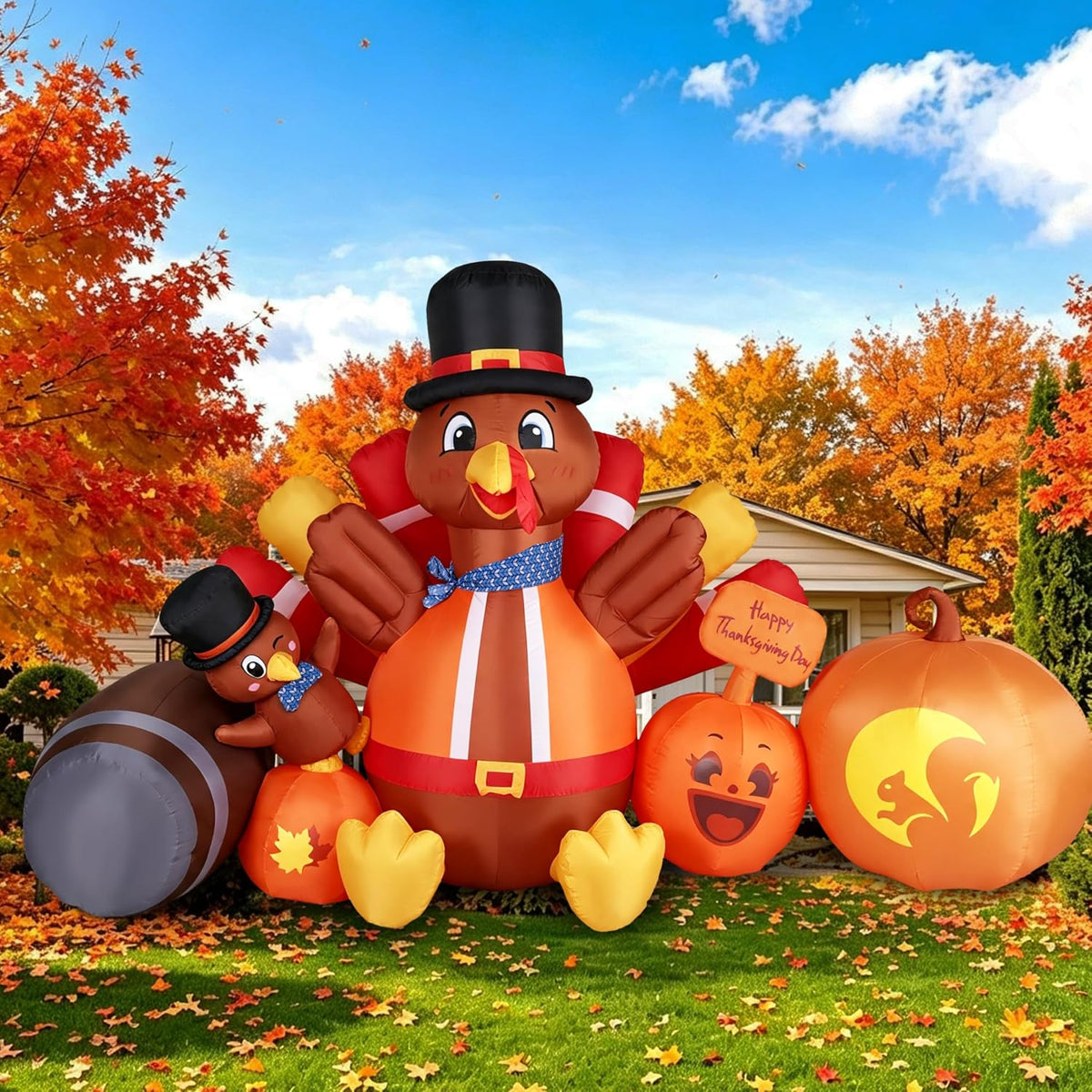 9ft thanksgiving inflatables outdoor decorations inflatable turkey pumpkin, main product view