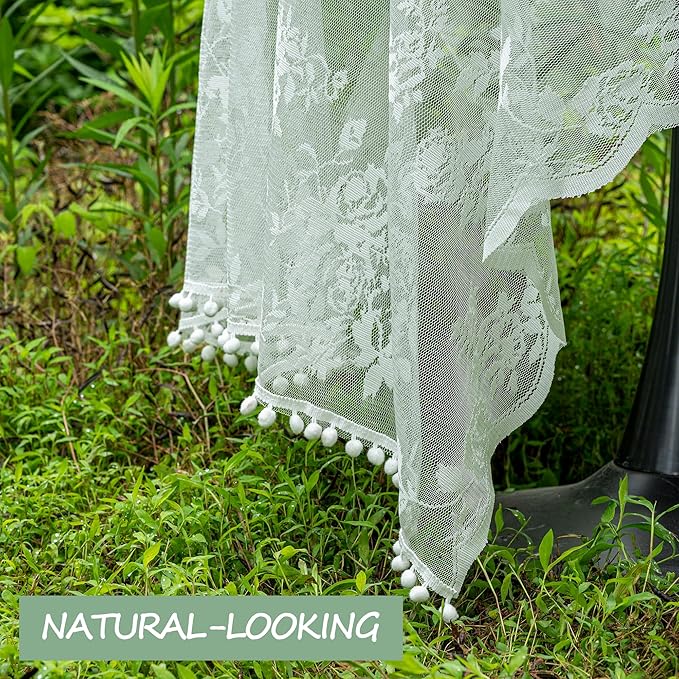 Jayla White Lace Tablecloth for Rectangular Tables, Vintage Style Wedding Table Cloths for Reception, Baby Shower, Birthday Party, Formal Dining, Dinner Parties 60 X 120 Inches