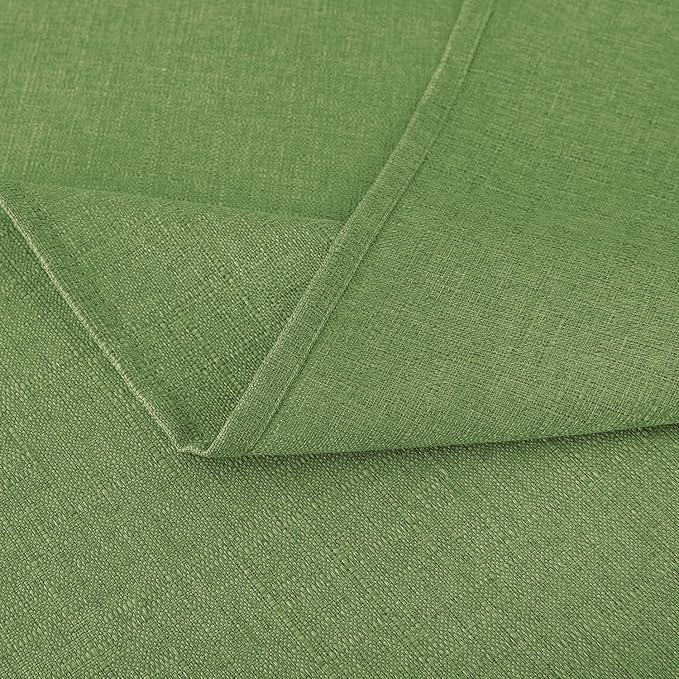 NLMUVW Olive Green Tablecloth Rectangle, Linen Table Cloth Water Resistant Textured Natural Farmhouse Table Cover for Kitchen Dining Coffee, 54 x 78 Inch