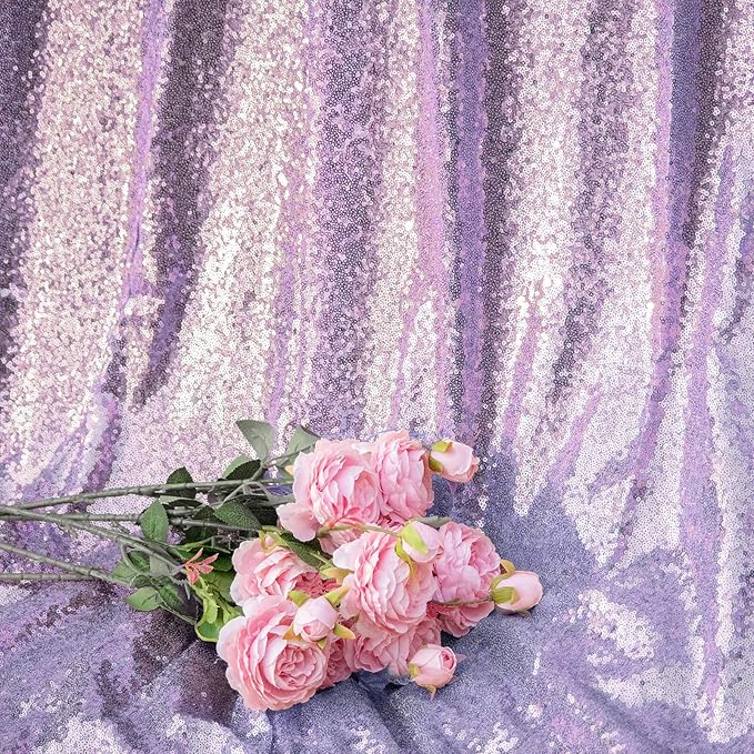 JYFLZQ Lavender Sequin Backdrop Curtains 2ft x 8ft 4 Panel Glitter Photo Booth Backdrops Sparkly Photography Background Drapes for Parties Wedding Bridal Showers
