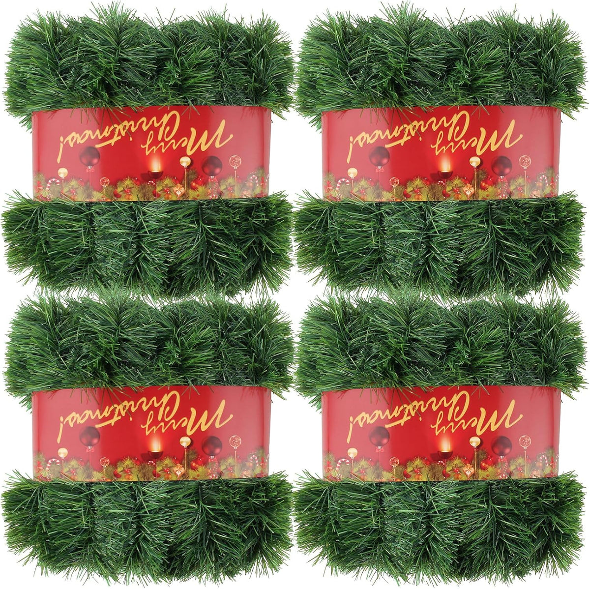 total 200 ft green christmas garland decorations, christmas, main product view