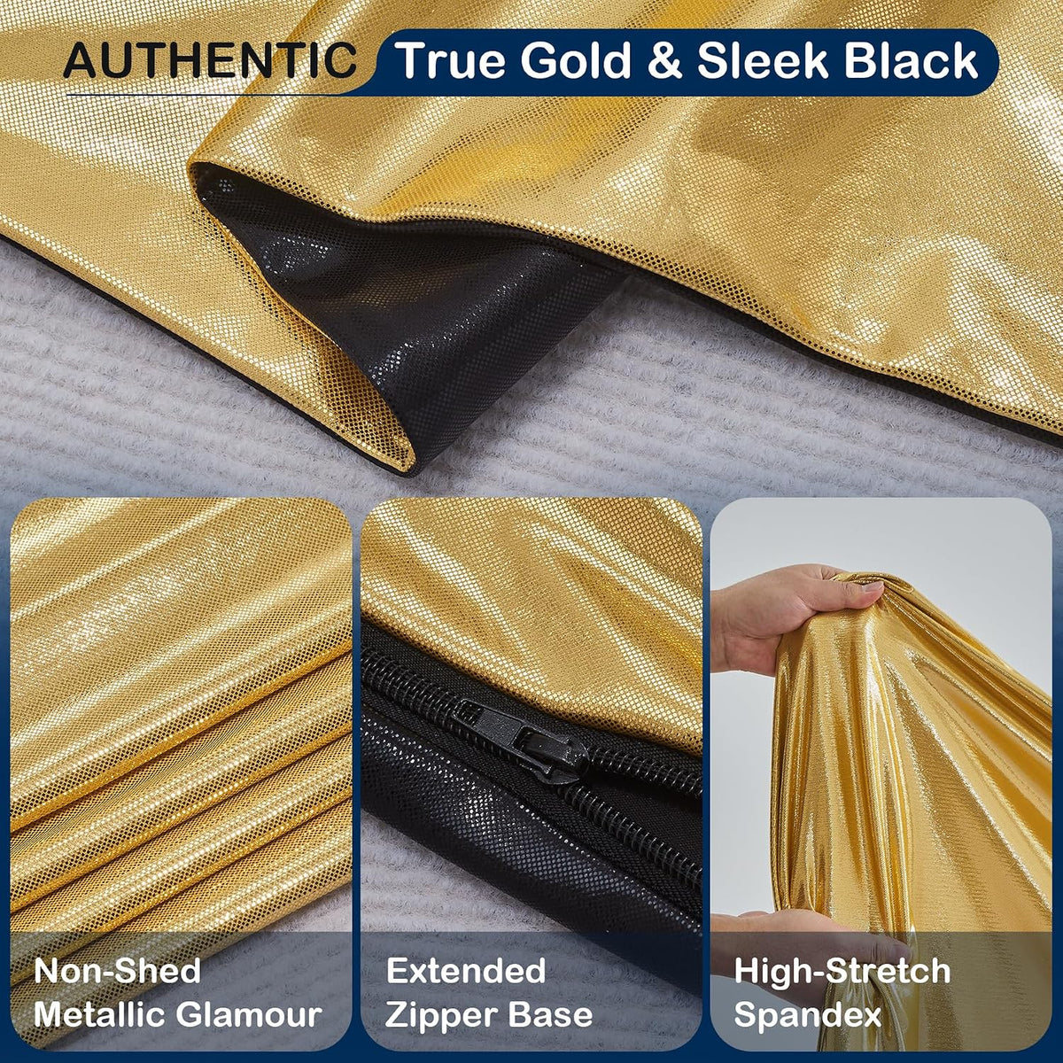 gold black glitter arch backdrop cover 3set (6, side view