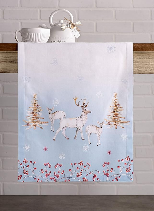 Maison d' Hermine Table Runner 100% Cotton Single Layer Table Runners 60 inches Long Decorative for Home Kitchen Dining Party Baby Shower Wedding Bridal Shower (Fairytale Forest, 14.50" x 60")