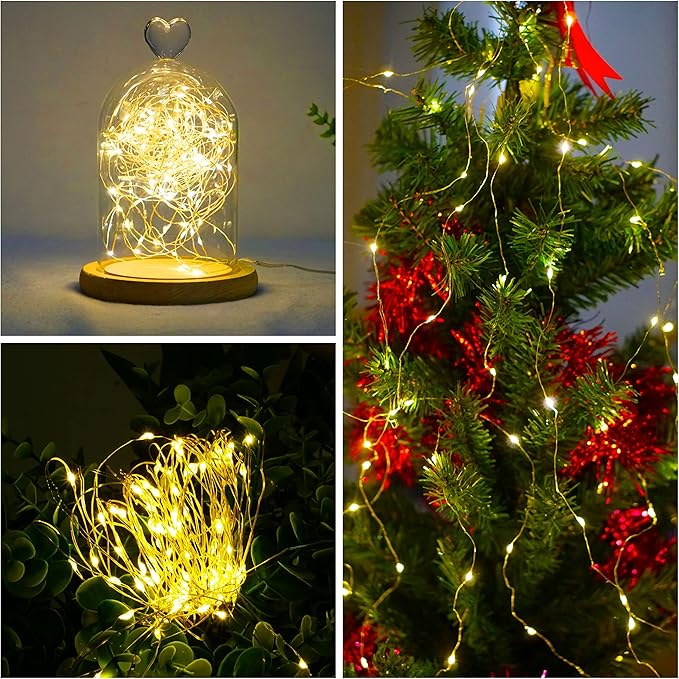 Twinkle Fairy Lights Battery Powered 3 Modes with Timer Firefly Lights 20 LED on 7.2feet Silvery Copper Wire for DIY Wedding Party Christmas Halloween Centerpiece Decorations 15 Pack (Warm White)