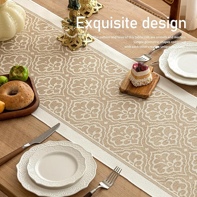 Table Runners 83 Inches,Waterproof Boho Table Runner with Tassel Fringe,Table Runner for Party Coffee Table