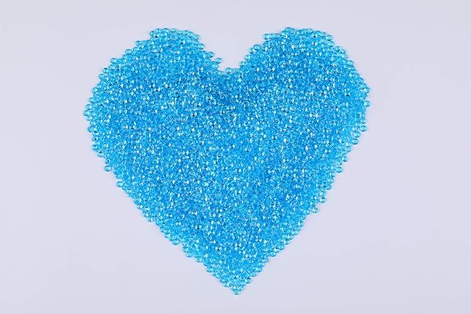 10000 pcs/Pack Wedding Table Scatter Confetti Crystals Acrylic Diamonds Vase Fillers 4.5 mm Rhinestones for Wedding, Bridal Shower, Vase Beads Decorations (Lake Blue)