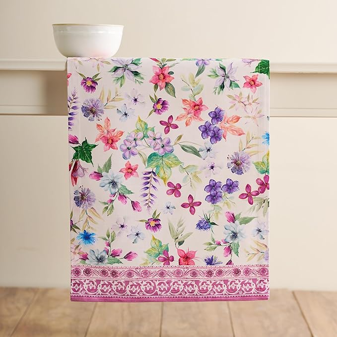 Maison d' Hermine Table Runner 100% Cotton Single Layer Table Runners 108 inches Long Decorative for Home Kitchen Dining Party Baby Shower Wedding Bridal Shower Spring Summer (Chardon, 14.50" x 108")