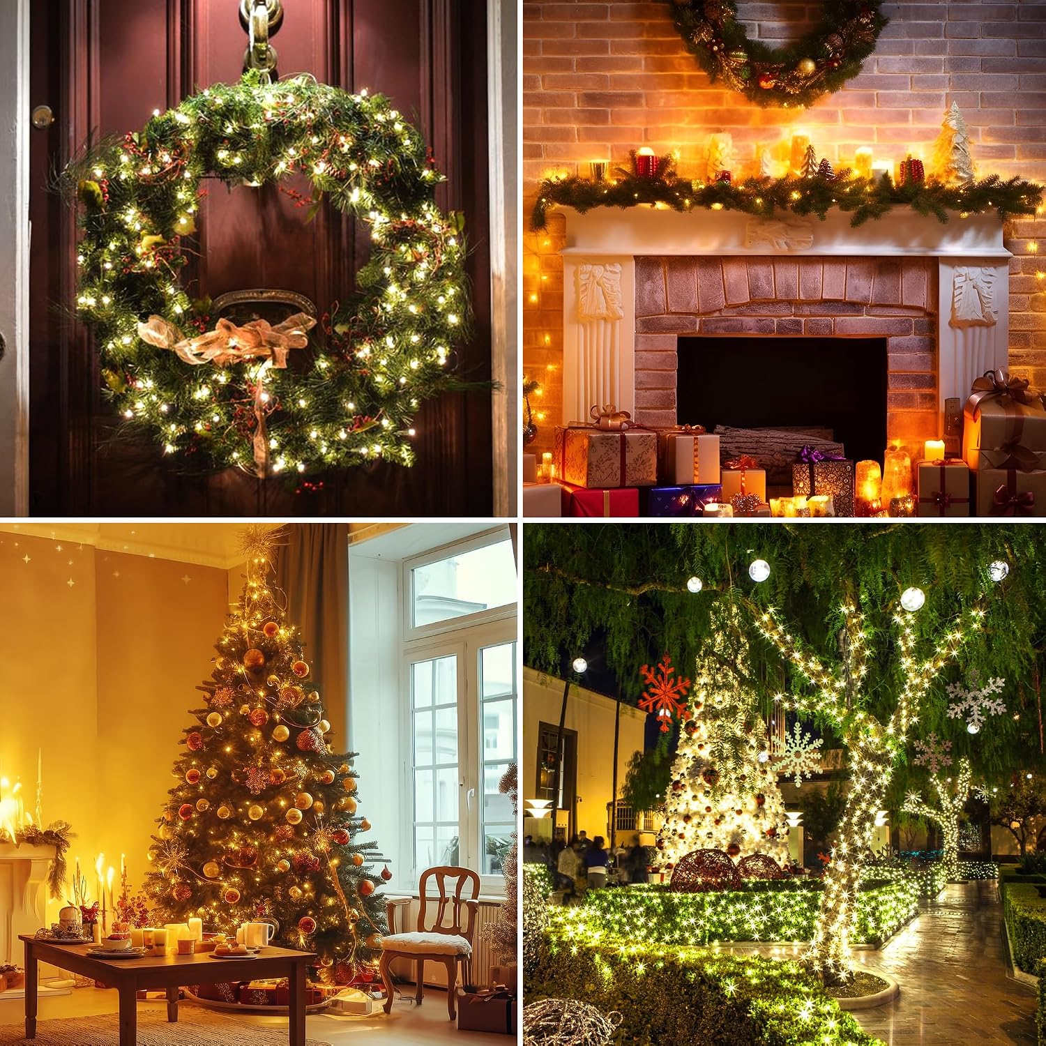 66FT 200 LED Christmas Mini Lights End-to-End Plug 8 Modes Indoor String Lights with Timer, Outdoor Indoor Twinkle Fairy Lights Christmas Tree Patio Garden Holiday Warm White