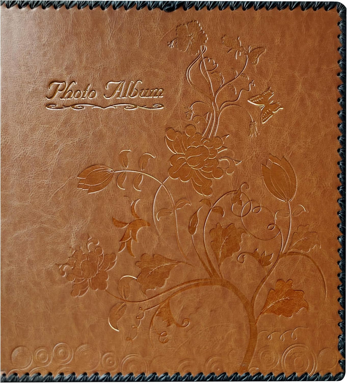 Brown Large Self-Adhesive Photo Album, PU Leather Cover