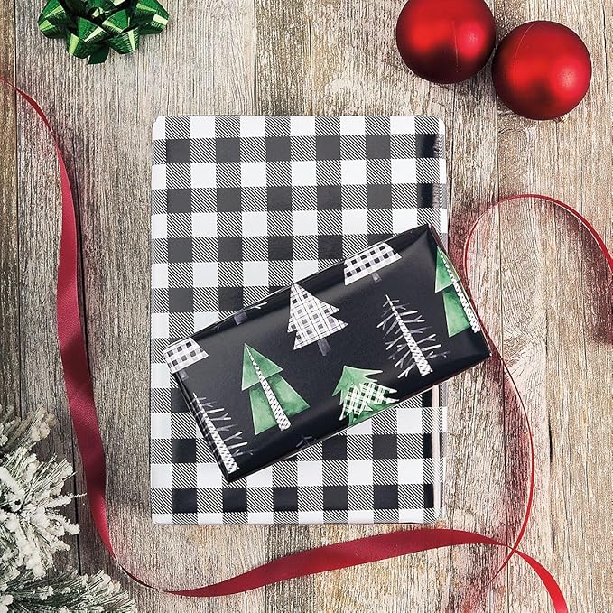 Current Christmas Tree Farm Double-Sided Jumbo Rolled Gift Wrap, Premium Semi-Gloss 23-Inch x 32-Foot Wrapping Paper Roll, 61 Square Feet Total