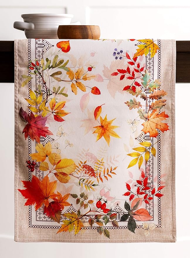Maison d' Hermine Table Runner 100% Cotton Double Layer Table Runners 108 inches Long for Thanksgiving Christmas Decorations Home Kitchen Dining Party Wedding (Amarante, 14.5" x 108")