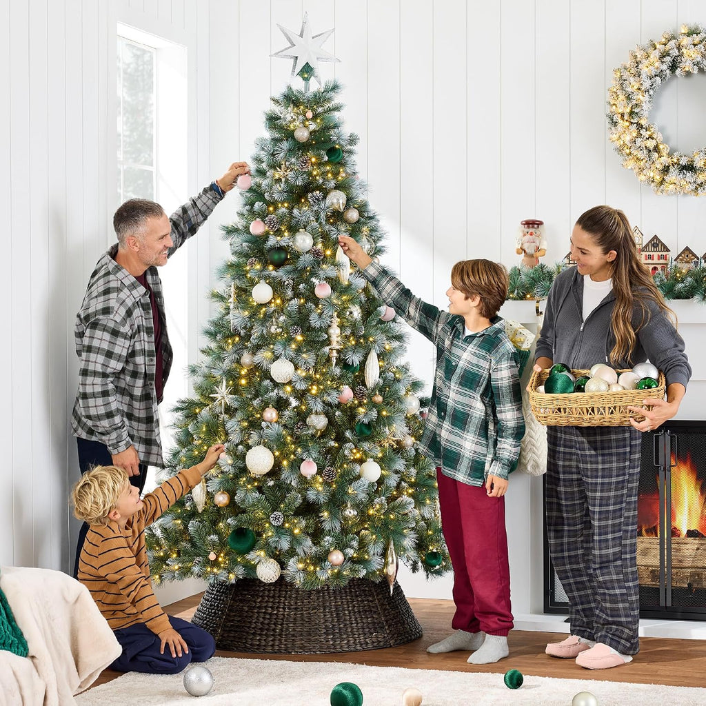 best choice products 7.5ft pre-lit scotch pine christmas showing dimensions