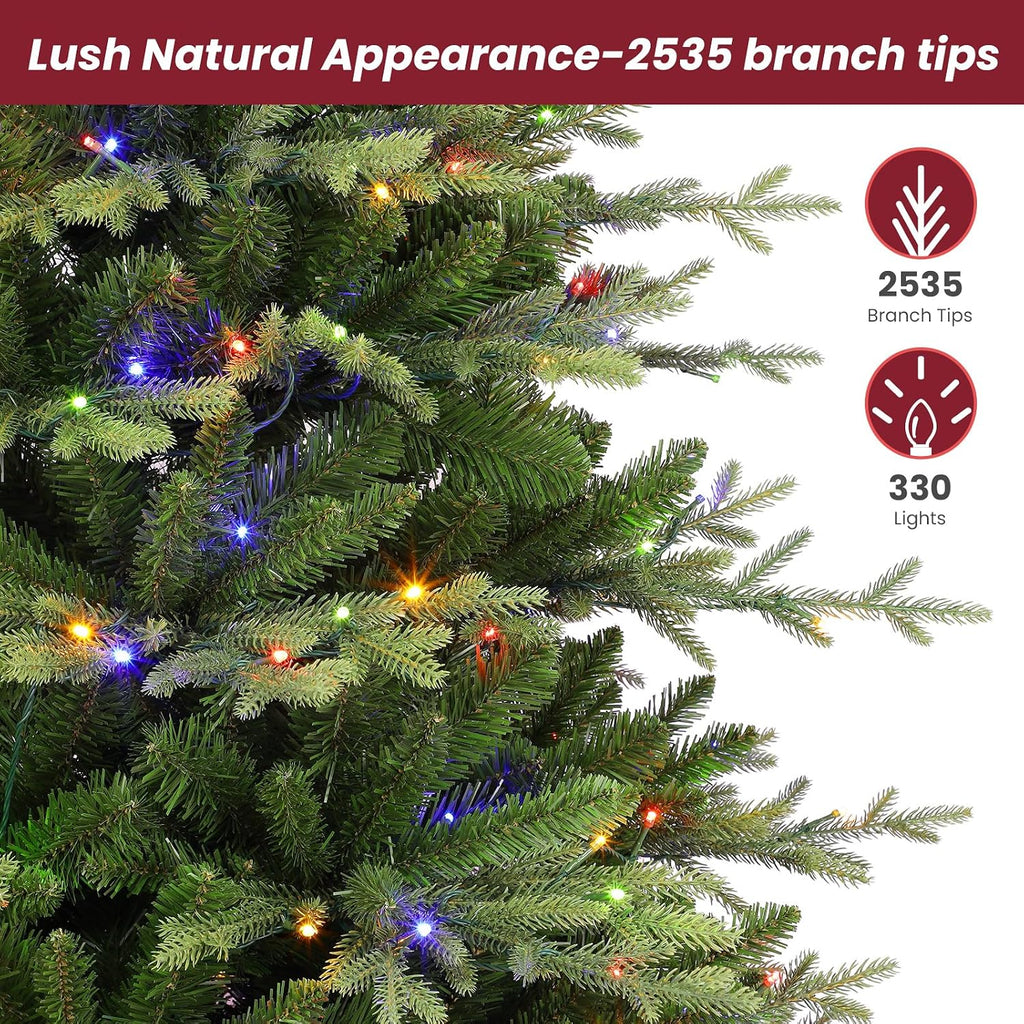 shareconn 7ft prelit artificial aspen christmas tree with, view 9