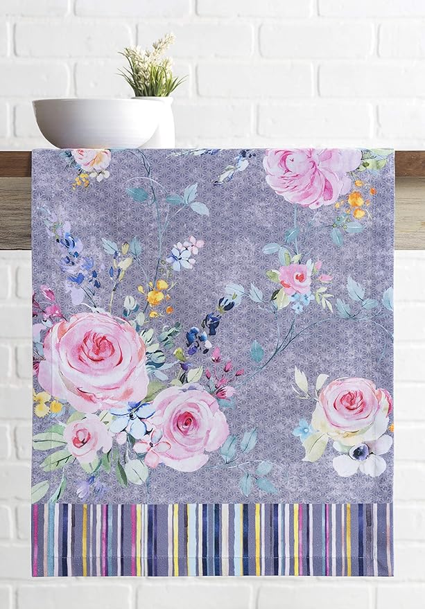 Maison d' Hermine Table Runner 100% Cotton Single Layer Table Runners 72 inches Long Decorative for Home Dining Party Wedding Bridal Shower Spring Summer (Sweet Rose Lavender - Lush, 14.50" x 72")