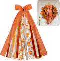 RunNico Thanksgiving Assorted Ribbon Bow for Wreath, Large Fall Clip-On Wreaths Ribbon Bundle, Orange Decorative Wreath Sash Bundle for Thanksgiving Day Party Autumn Front Door Yard Porch Decor