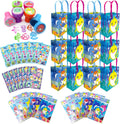 TINYMILLS Shark Birthday Party Favors Set for Kids, 108 Piece Shark Party Supplies with 12 Goodie Bags, 24 Stampers, 12 Sticker Sheets, 12 Coloring Books and 48 Crayons, Shark Party Favor Pack