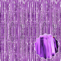 6 Pack Light Purple Foil Fringe Curtains Backdrop, 3.28 x 8.2 Ft Metallic Streamers Tinsel Curtains Background for Photo Booth, Birthday, Weddings, Carnivals, Graduation, Themed Party Decorations