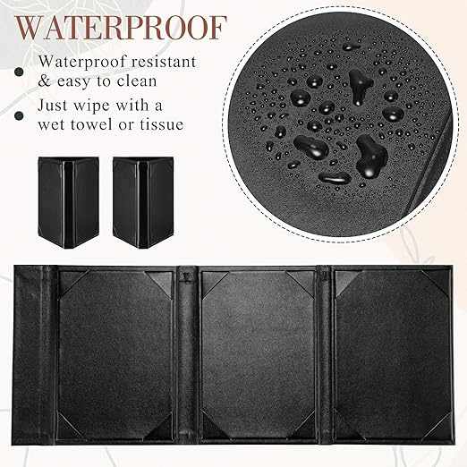 20 Pcs 5 x 7 Inch Triangle Menu Holders for Restaurant 3 Side Leatherette Table Tent Frame Menu Sign Cover Bulk for Restaurant Coffee Cafe Bar Wedding Drink Dessert
