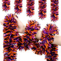 50 FT Halloween Tinsel Garland, Thick Glitter Hanging Streamers Black Orange Purple Mixed Color Metallic Tinsel Hanging Oranment for Halloween Party Supplies Indoor Outdoor Decoration