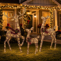 foowin 4.83ft 3-piece large lighted christmas deer family, main product view