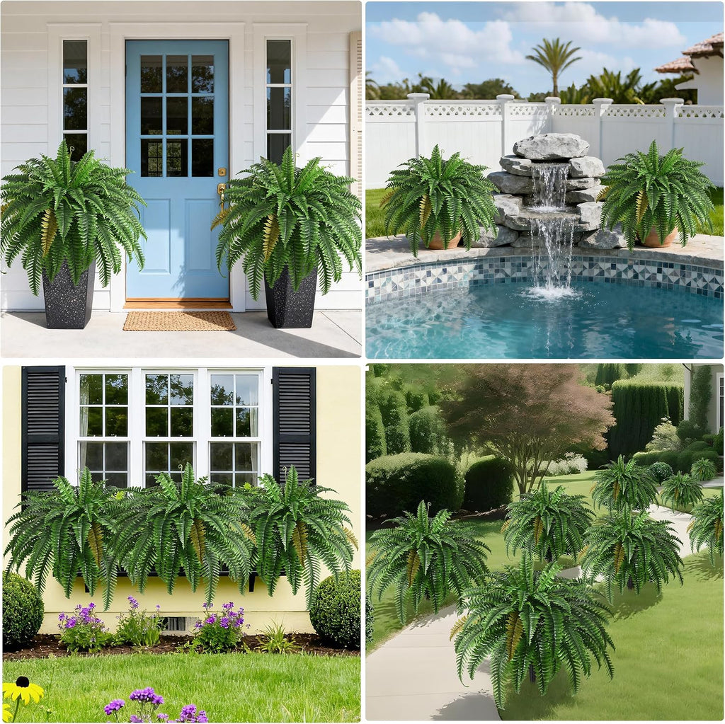 45in fake ferns- large artificial plants outdoor, uv, front angle view
