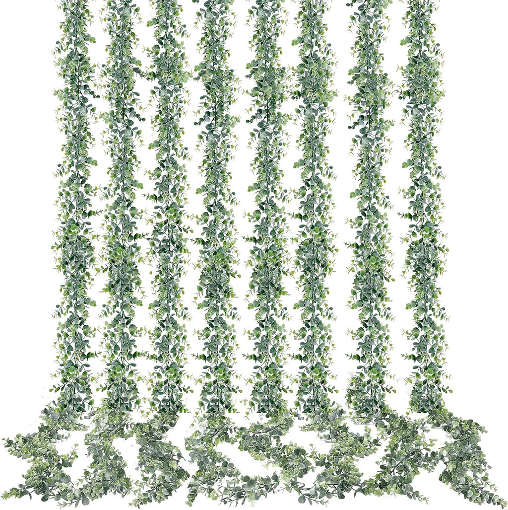 sggvecsy artificial eucalyptus garland 8 pack fake eucalyptus, main product view