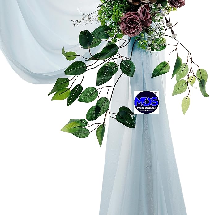 MDS Halloween Chiffon Draping Fabric - 1 Panel, 30" Wide x 100ft Long - Sheer Spooky Arbor & Canopy Drapery for Haunted House Backdrops, Party Ceilings, DIY Costumes & Themed Events - Baby Blue