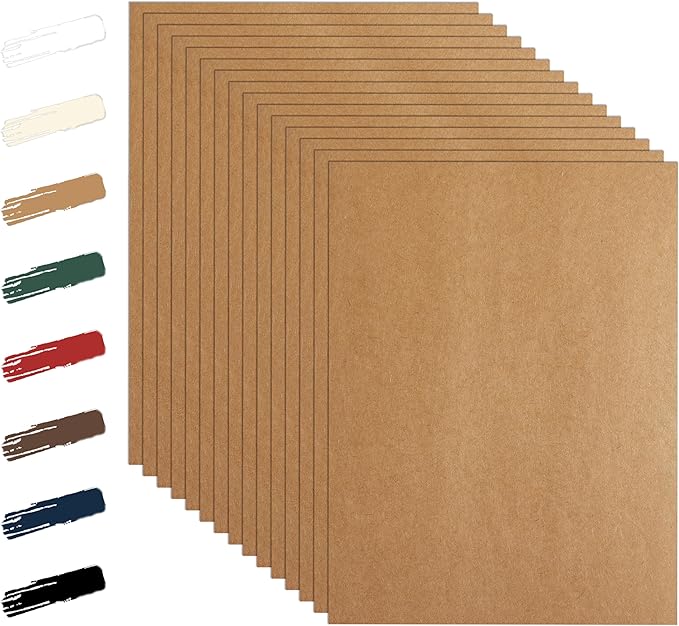 100 Sheets Brown Cardstock 8.5 x 11 Printer Paper, 92lb Heavyweight Paper Card Stock for Greeting Cards, Wrapper, Thank You Cards, Wedding Invitations, DIY Card Making, Office