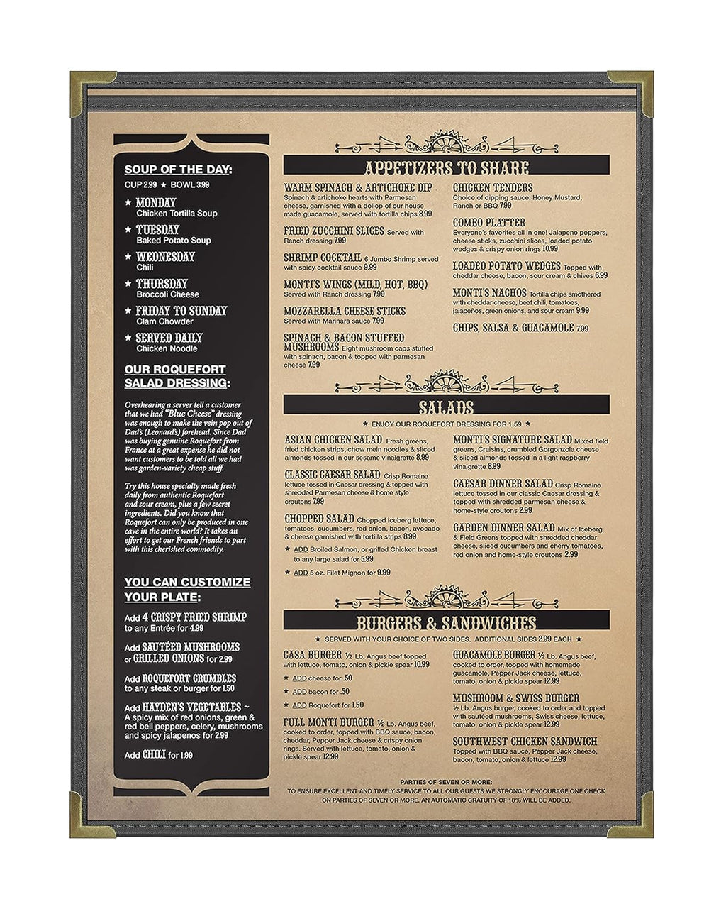goodsmart pajco style restaurant menu covers – pack, close-up detail